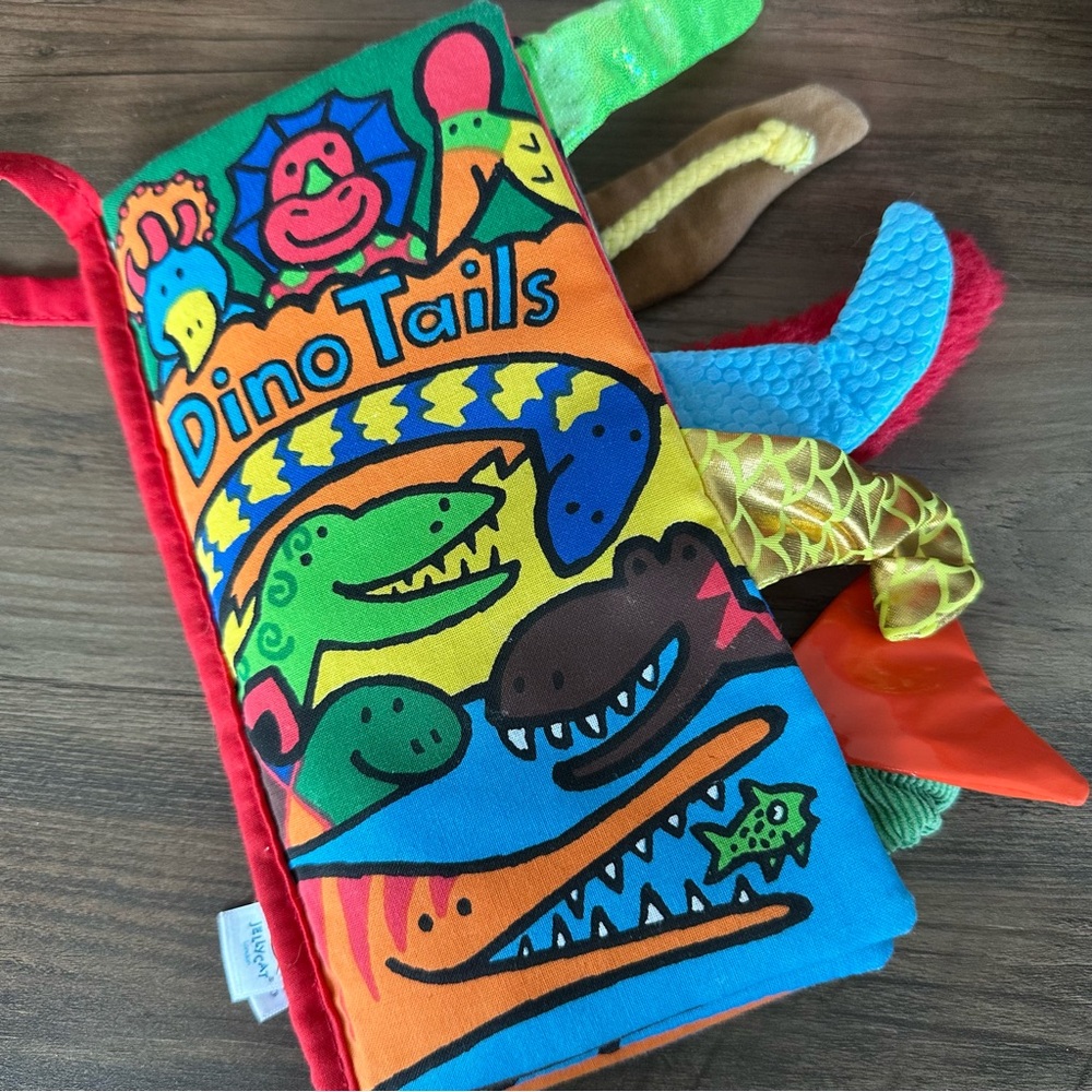 JELLYCAT DINO TAILS INFANT ACTIVITY BOOK | Soft Book | Baby